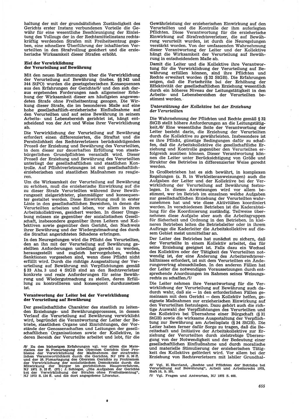 Neue Justiz (NJ), Zeitschrift für Recht und Rechtswissenschaft [Deutsche Demokratische Republik (DDR)], 29. Jahrgang 1975, Seite 655 (NJ DDR 1975, S. 655)
