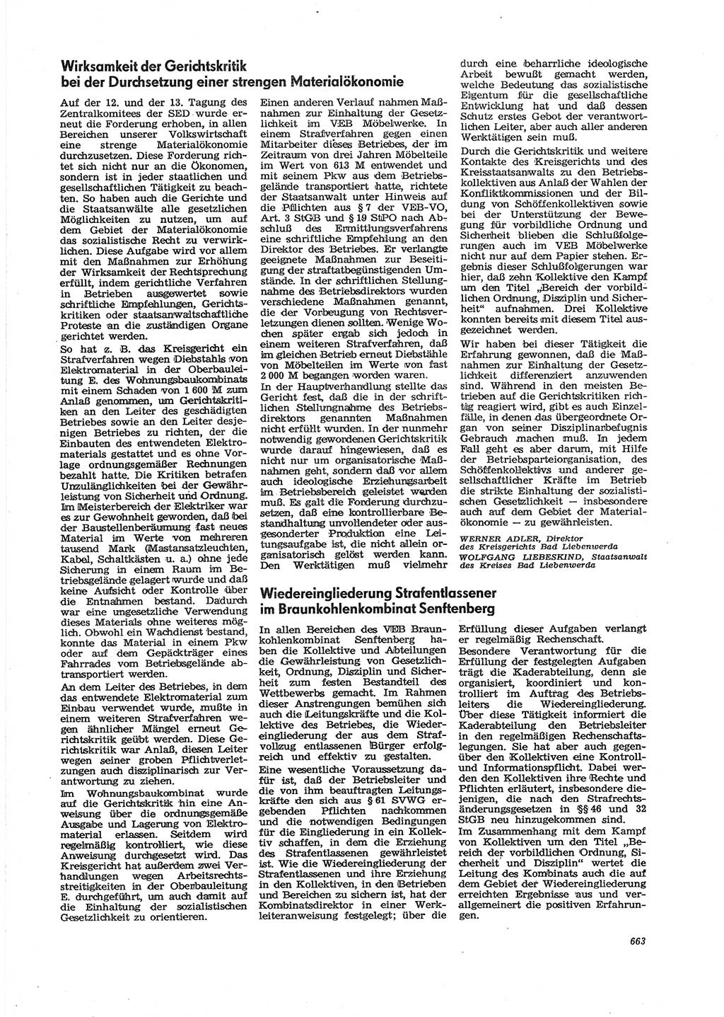 Neue Justiz (NJ), Zeitschrift für Recht und Rechtswissenschaft [Deutsche Demokratische Republik (DDR)], 29. Jahrgang 1975, Seite 663 (NJ DDR 1975, S. 663)