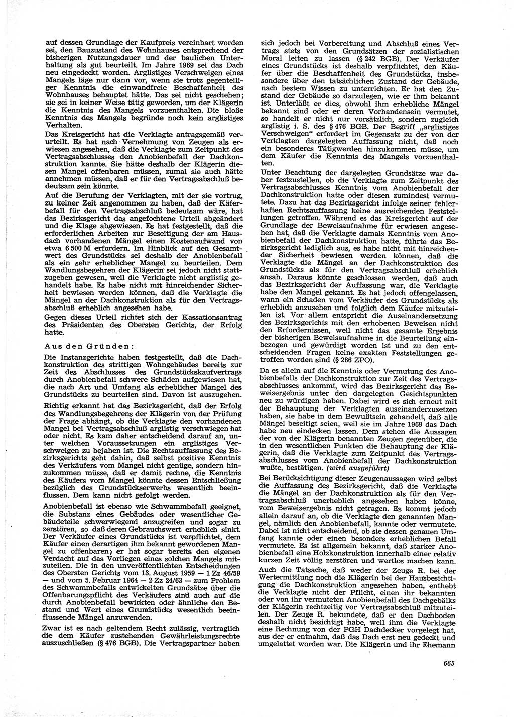 Neue Justiz (NJ), Zeitschrift für Recht und Rechtswissenschaft [Deutsche Demokratische Republik (DDR)], 29. Jahrgang 1975, Seite 665 (NJ DDR 1975, S. 665)