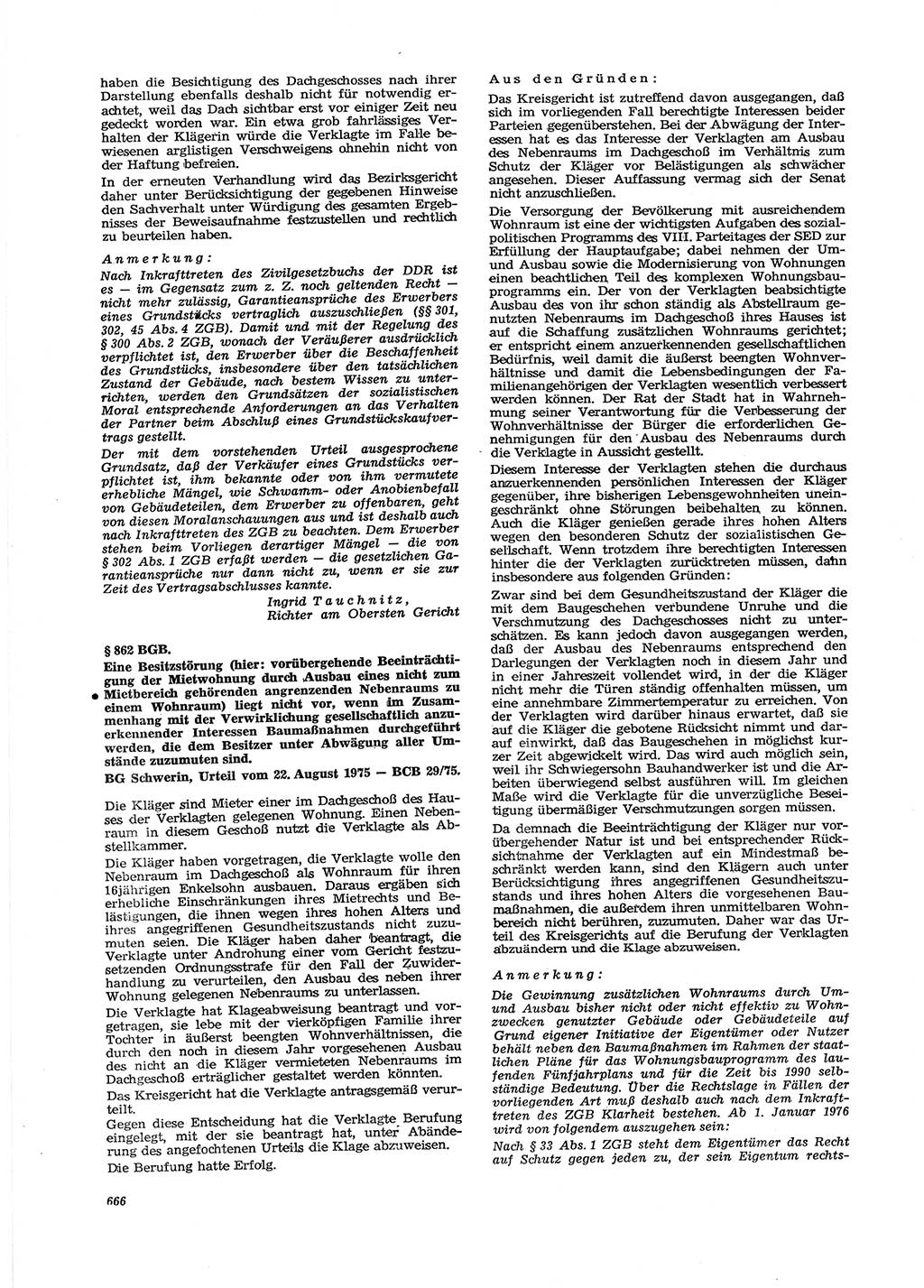 Neue Justiz (NJ), Zeitschrift für Recht und Rechtswissenschaft [Deutsche Demokratische Republik (DDR)], 29. Jahrgang 1975, Seite 666 (NJ DDR 1975, S. 666)