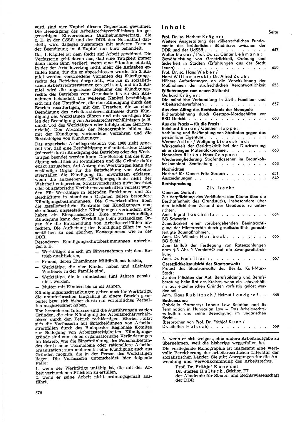 Neue Justiz (NJ), Zeitschrift für Recht und Rechtswissenschaft [Deutsche Demokratische Republik (DDR)], 29. Jahrgang 1975, Seite 670 (NJ DDR 1975, S. 670)