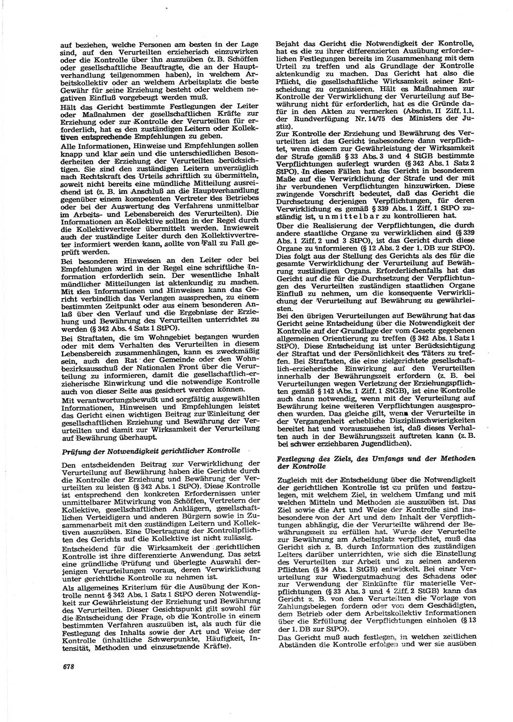 Neue Justiz (NJ), Zeitschrift für Recht und Rechtswissenschaft [Deutsche Demokratische Republik (DDR)], 29. Jahrgang 1975, Seite 678 (NJ DDR 1975, S. 678)
