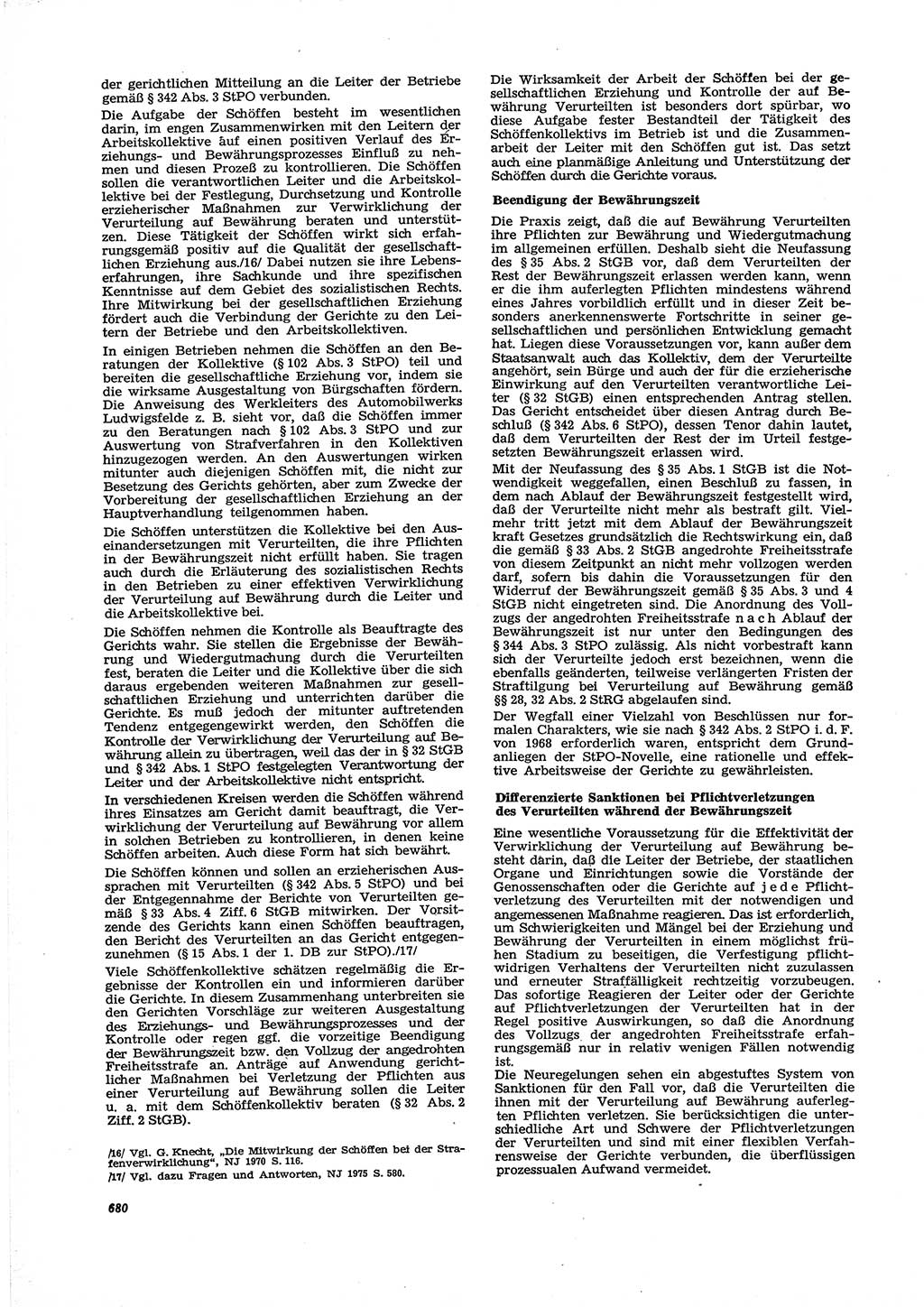 Neue Justiz (NJ), Zeitschrift für Recht und Rechtswissenschaft [Deutsche Demokratische Republik (DDR)], 29. Jahrgang 1975, Seite 680 (NJ DDR 1975, S. 680)