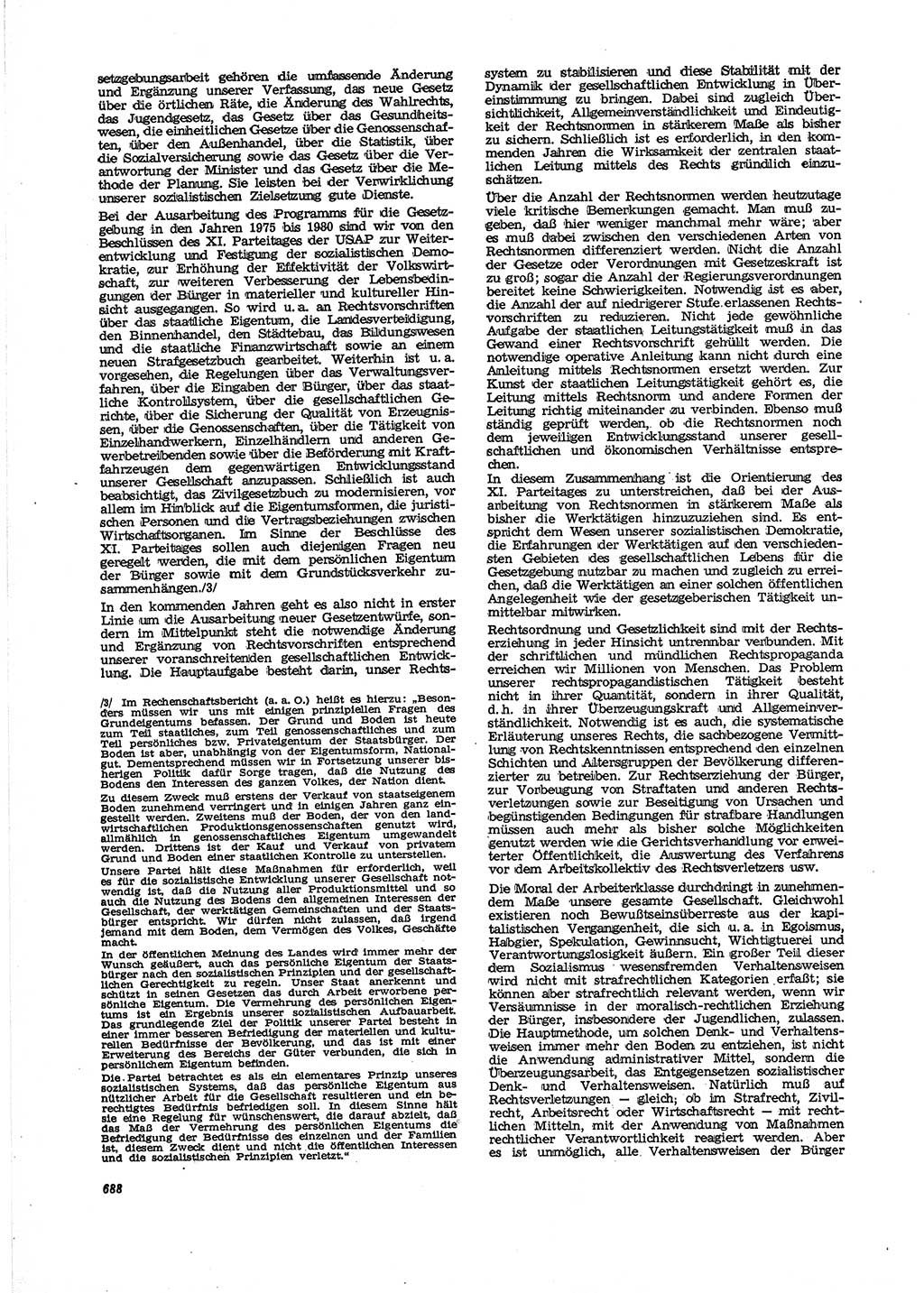 Neue Justiz (NJ), Zeitschrift für Recht und Rechtswissenschaft [Deutsche Demokratische Republik (DDR)], 29. Jahrgang 1975, Seite 688 (NJ DDR 1975, S. 688)