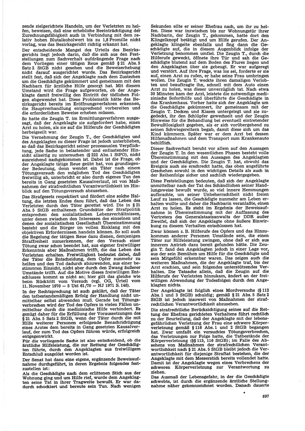 Neue Justiz (NJ), Zeitschrift für Recht und Rechtswissenschaft [Deutsche Demokratische Republik (DDR)], 29. Jahrgang 1975, Seite 697 (NJ DDR 1975, S. 697)