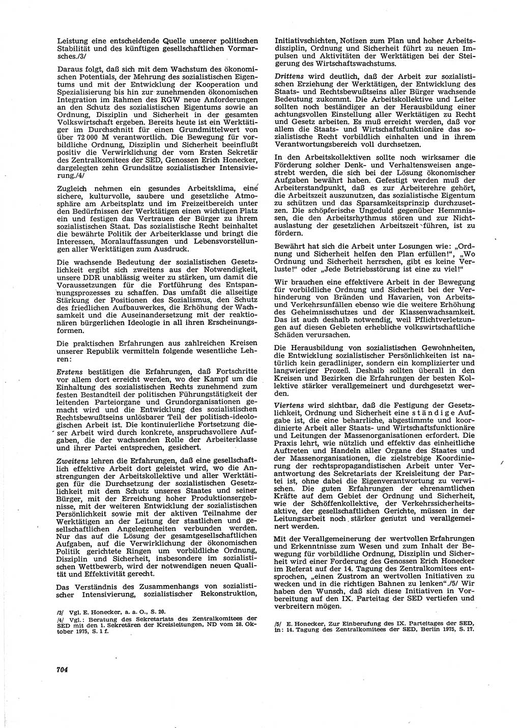 Neue Justiz (NJ), Zeitschrift für Recht und Rechtswissenschaft [Deutsche Demokratische Republik (DDR)], 29. Jahrgang 1975, Seite 704 (NJ DDR 1975, S. 704)