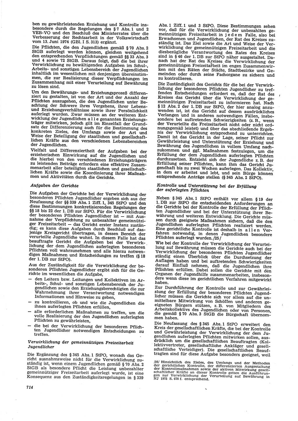 Neue Justiz (NJ), Zeitschrift für Recht und Rechtswissenschaft [Deutsche Demokratische Republik (DDR)], 29. Jahrgang 1975, Seite 714 (NJ DDR 1975, S. 714)