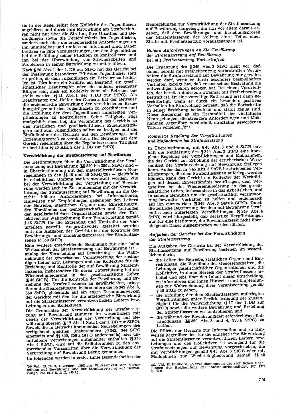 Neue Justiz (NJ), Zeitschrift für Recht und Rechtswissenschaft [Deutsche Demokratische Republik (DDR)], 29. Jahrgang 1975, Seite 715 (NJ DDR 1975, S. 715)