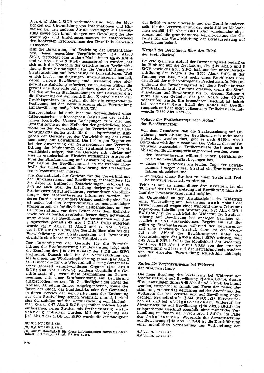 Neue Justiz (NJ), Zeitschrift für Recht und Rechtswissenschaft [Deutsche Demokratische Republik (DDR)], 29. Jahrgang 1975, Seite 716 (NJ DDR 1975, S. 716)