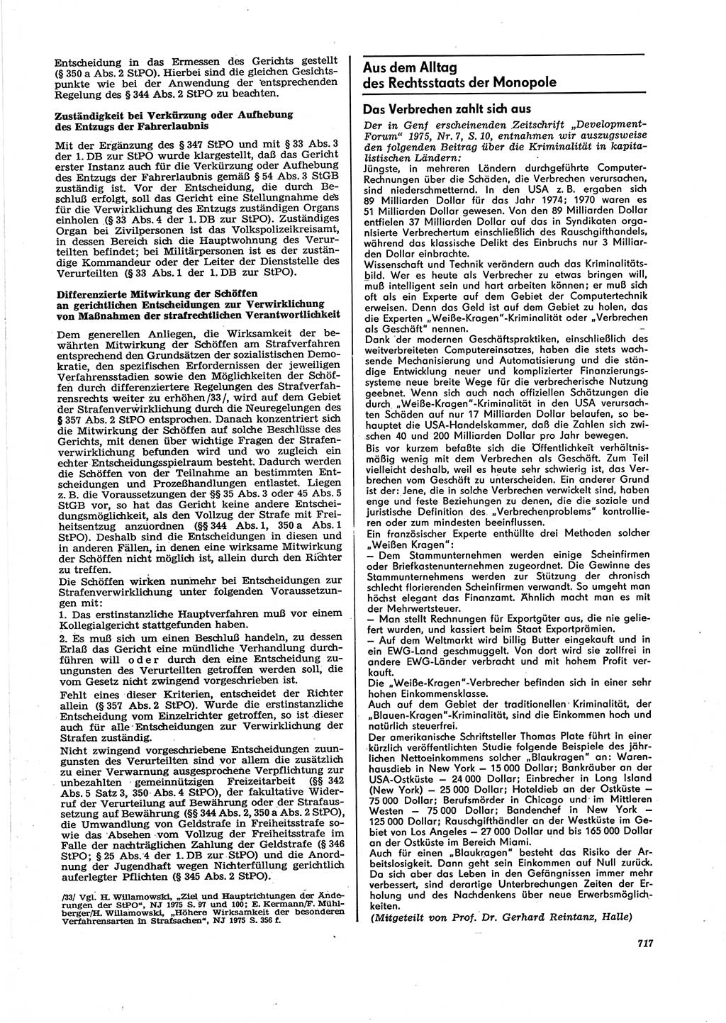 Neue Justiz (NJ), Zeitschrift für Recht und Rechtswissenschaft [Deutsche Demokratische Republik (DDR)], 29. Jahrgang 1975, Seite 717 (NJ DDR 1975, S. 717)
