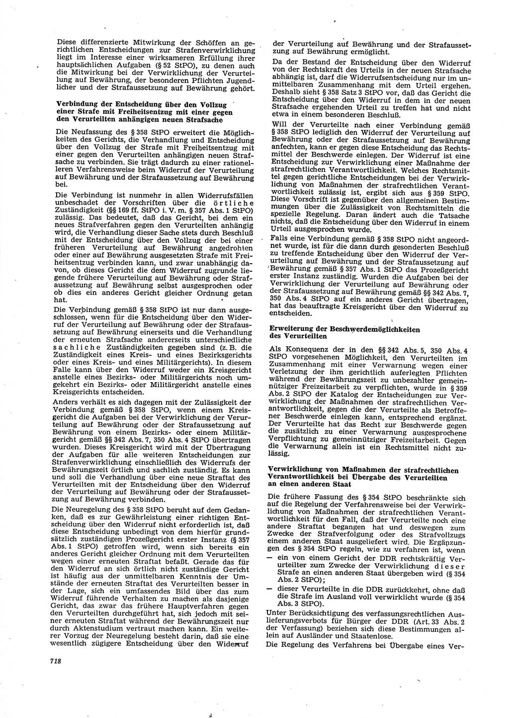 Neue Justiz (NJ), Zeitschrift für Recht und Rechtswissenschaft [Deutsche Demokratische Republik (DDR)], 29. Jahrgang 1975, Seite 718 (NJ DDR 1975, S. 718)
