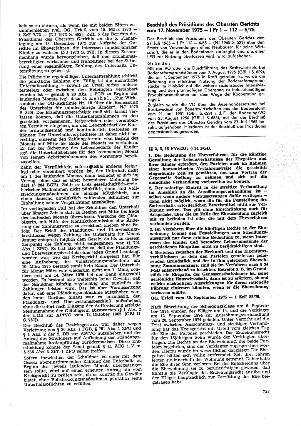 Neue Justiz (NJ), Zeitschrift für Recht und Rechtswissenschaft [Deutsche Demokratische Republik (DDR)], 29. Jahrgang 1975, Seite 723 (NJ DDR 1975, S. 723)