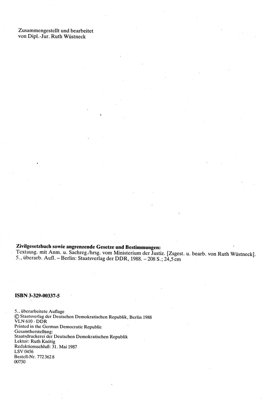 Zivilgesetzbuch (ZVG) sowie angrenzende Gesetze und Bestimmungen [Deutsche Demokratische Republik (DDR)] 1975, Seite 2 (ZGB Ges. Best. DDR 1975, S. 2)