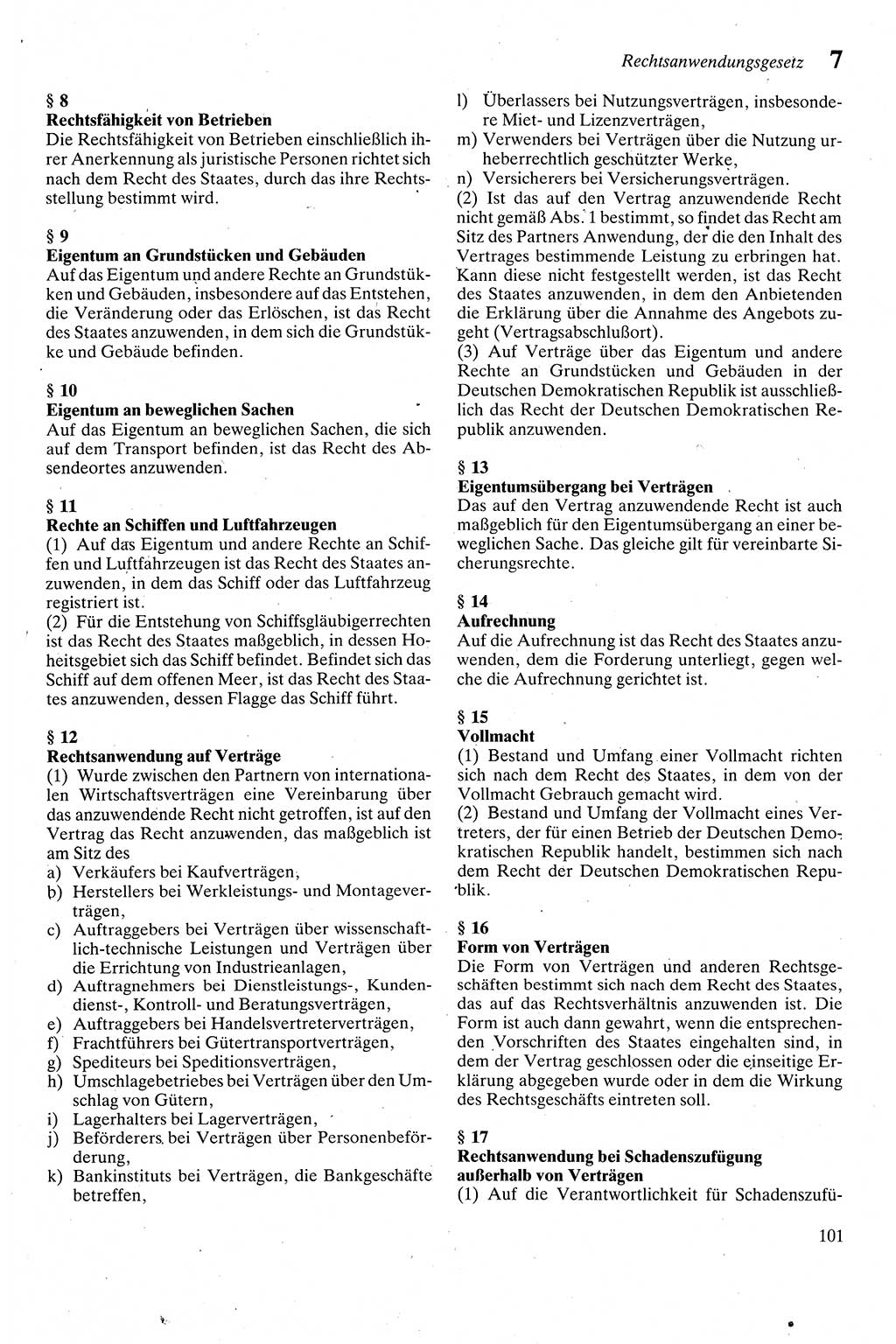 Zivilgesetzbuch (ZVG) sowie angrenzende Gesetze und Bestimmungen [Deutsche Demokratische Republik (DDR)] 1975, Seite 101 (ZGB Ges. Best. DDR 1975, S. 101)