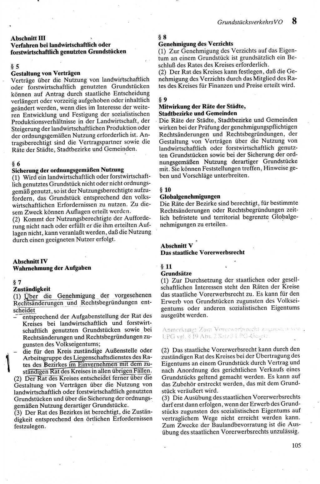 Zivilgesetzbuch (ZVG) sowie angrenzende Gesetze und Bestimmungen [Deutsche Demokratische Republik (DDR)] 1975, Seite 105 (ZGB Ges. Best. DDR 1975, S. 105)