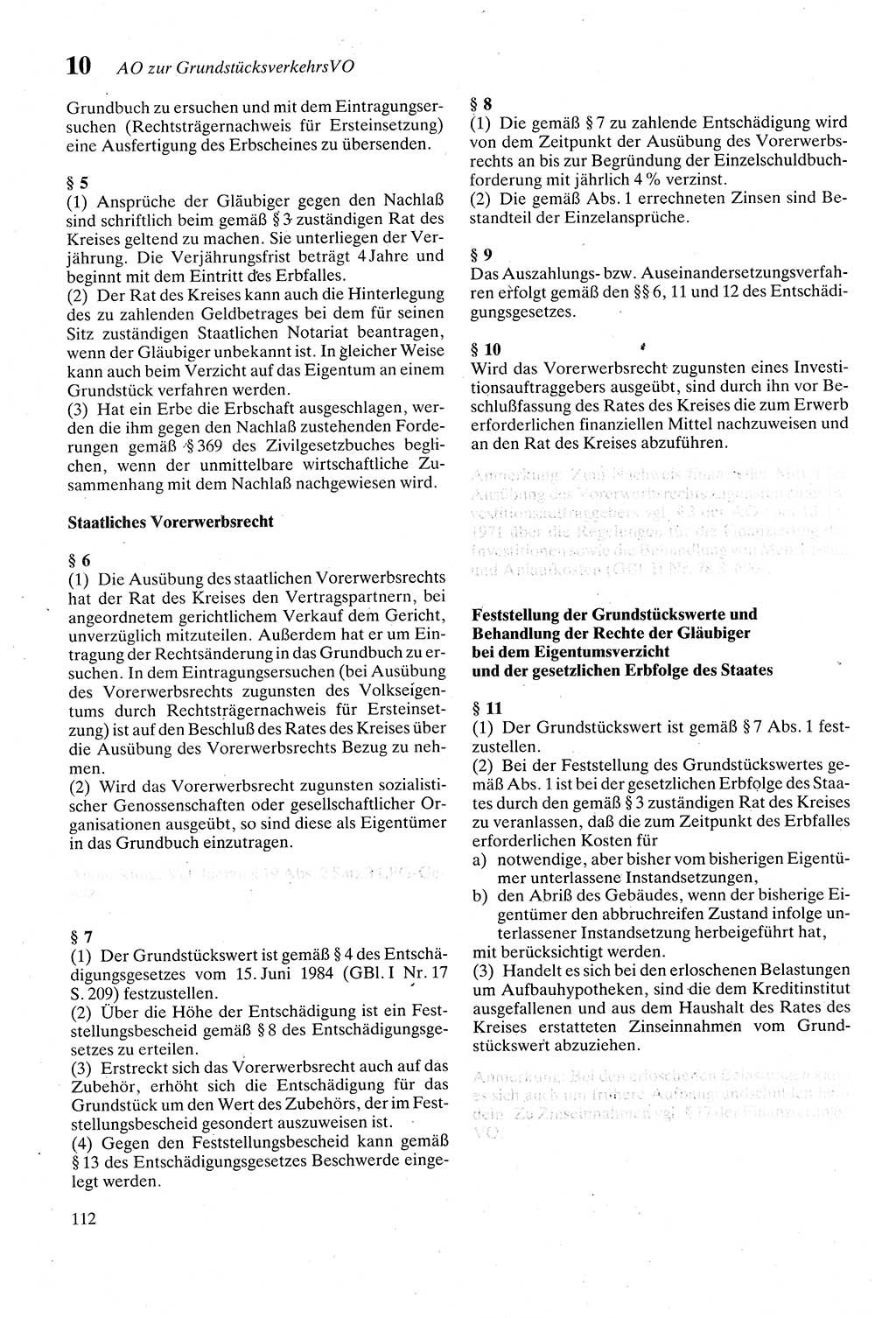 Zivilgesetzbuch (ZVG) sowie angrenzende Gesetze und Bestimmungen [Deutsche Demokratische Republik (DDR)] 1975, Seite 112 (ZGB Ges. Best. DDR 1975, S. 112)