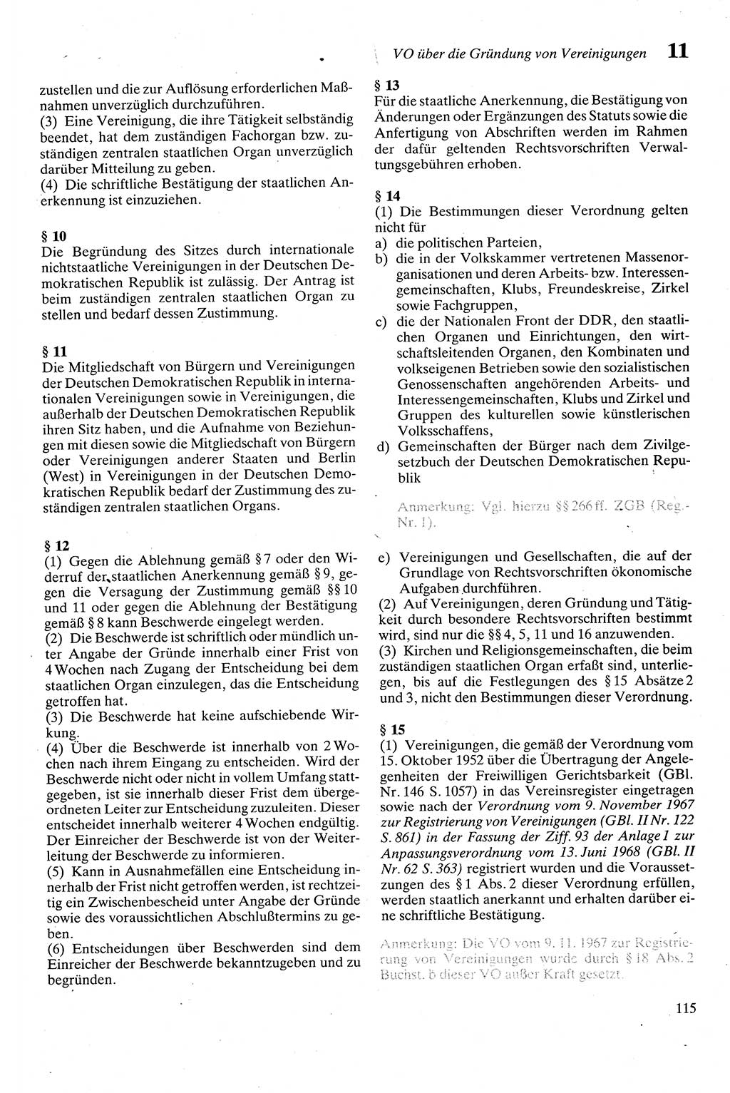 Zivilgesetzbuch (ZVG) sowie angrenzende Gesetze und Bestimmungen [Deutsche Demokratische Republik (DDR)] 1975, Seite 115 (ZGB Ges. Best. DDR 1975, S. 115)