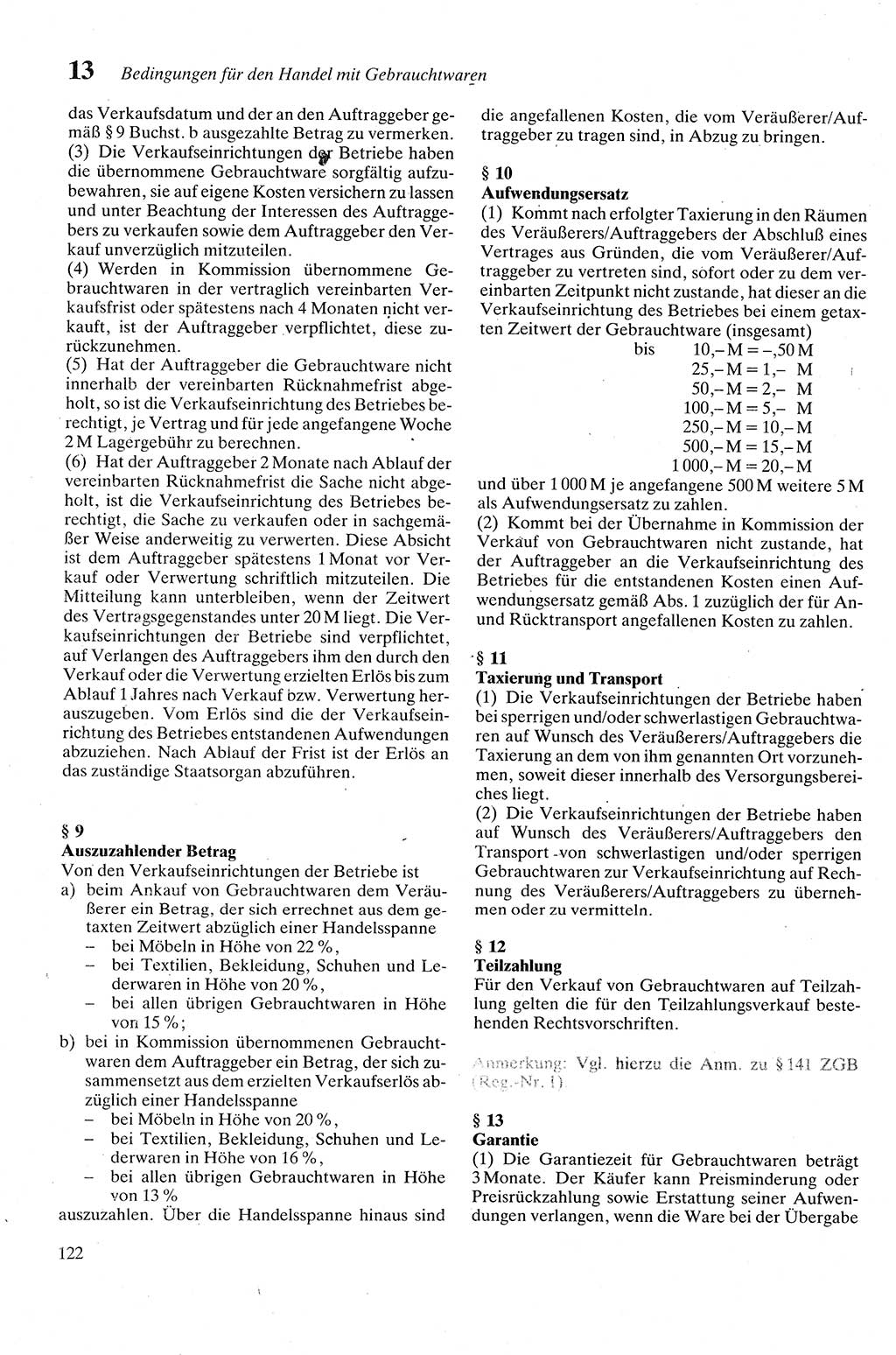 Zivilgesetzbuch (ZVG) sowie angrenzende Gesetze und Bestimmungen [Deutsche Demokratische Republik (DDR)] 1975, Seite 122 (ZGB Ges. Best. DDR 1975, S. 122)