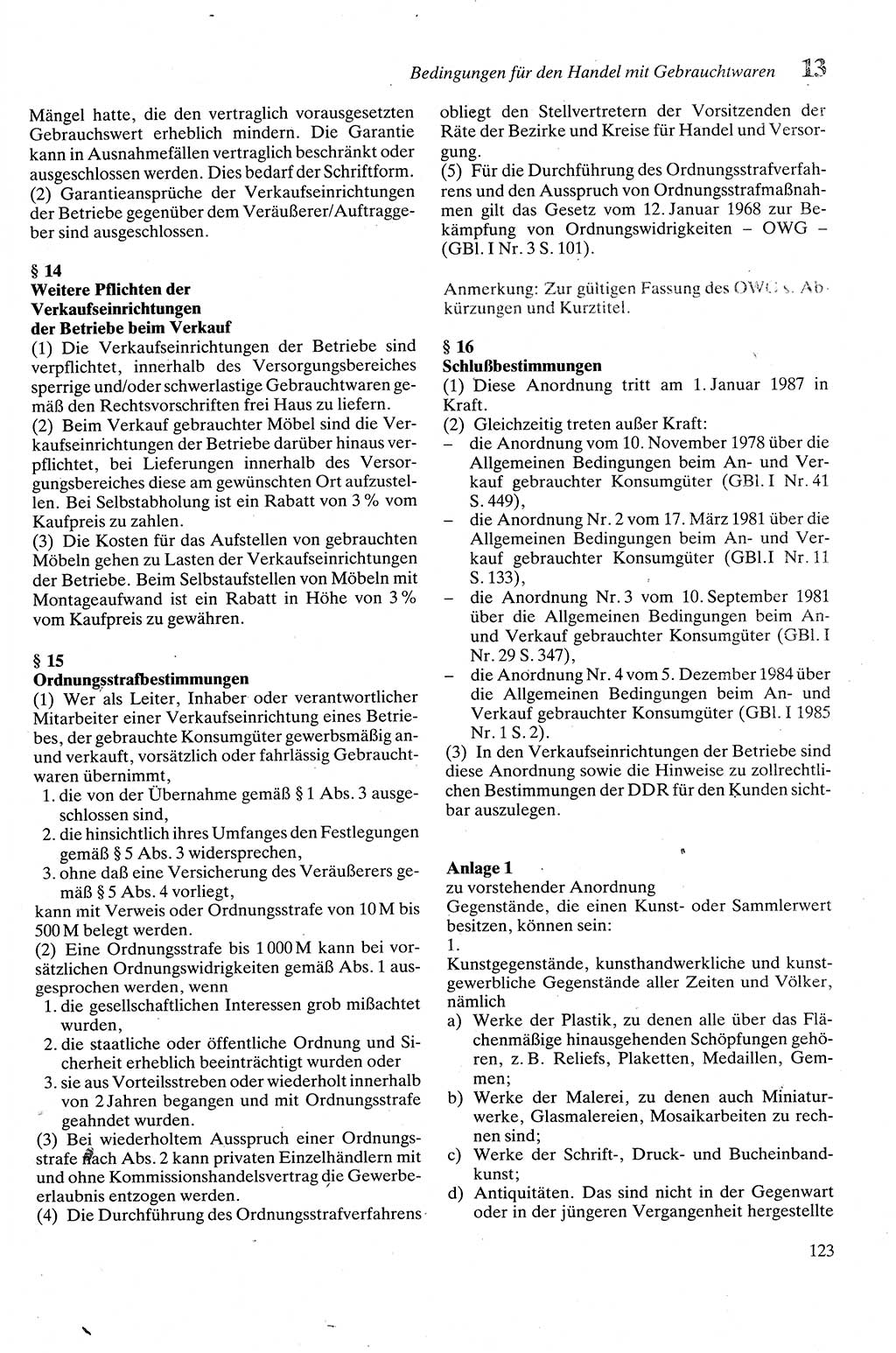 Zivilgesetzbuch (ZVG) sowie angrenzende Gesetze und Bestimmungen [Deutsche Demokratische Republik (DDR)] 1975, Seite 123 (ZGB Ges. Best. DDR 1975, S. 123)