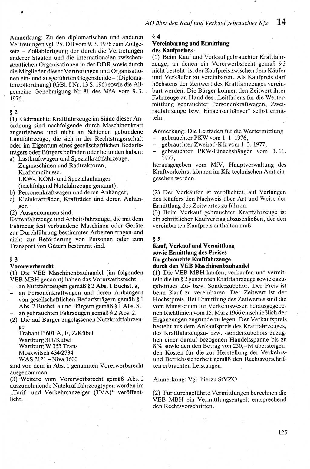 Zivilgesetzbuch (ZVG) sowie angrenzende Gesetze und Bestimmungen [Deutsche Demokratische Republik (DDR)] 1975, Seite 125 (ZGB Ges. Best. DDR 1975, S. 125)
