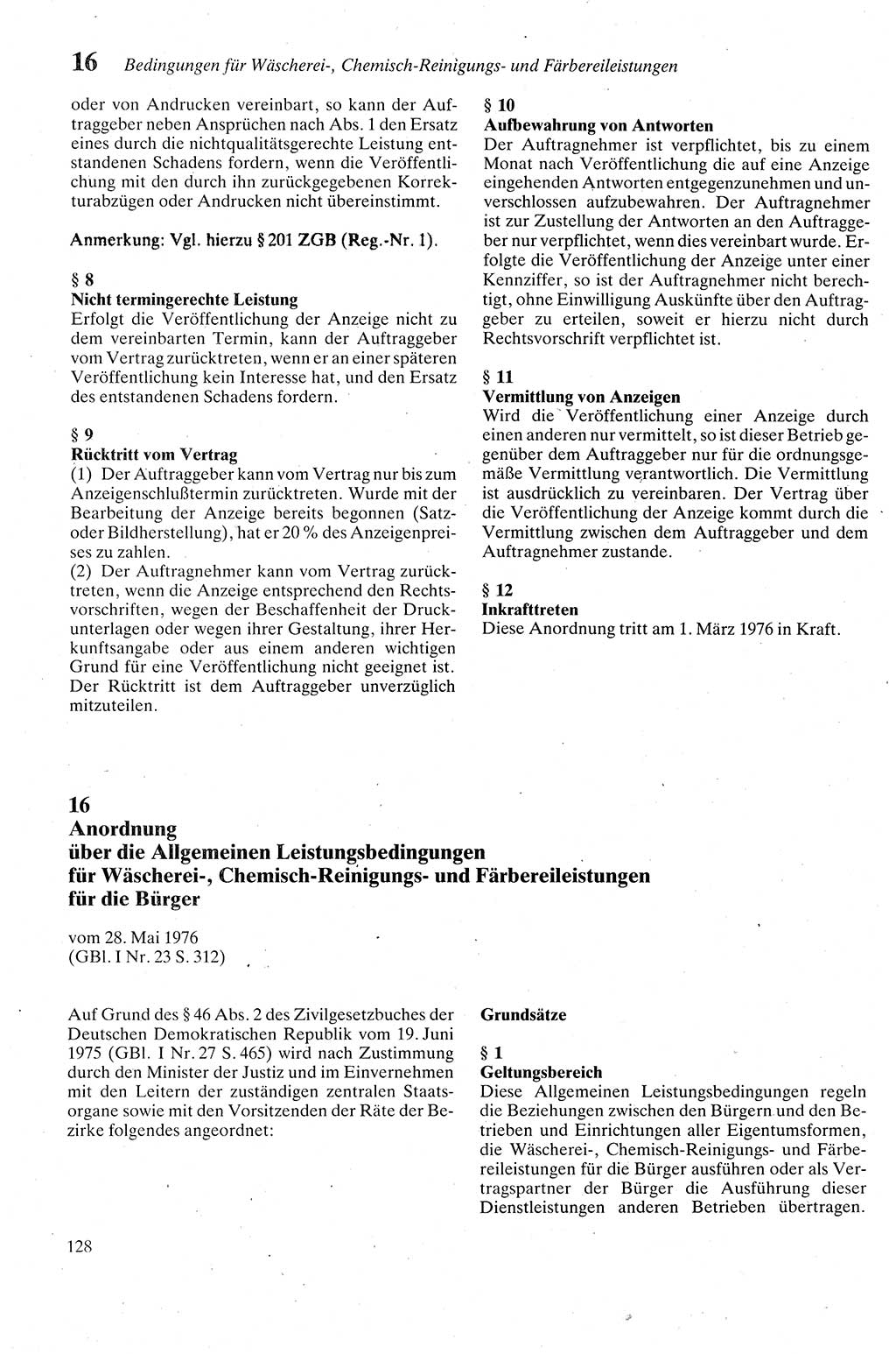 Zivilgesetzbuch (ZVG) sowie angrenzende Gesetze und Bestimmungen [Deutsche Demokratische Republik (DDR)] 1975, Seite 128 (ZGB Ges. Best. DDR 1975, S. 128)