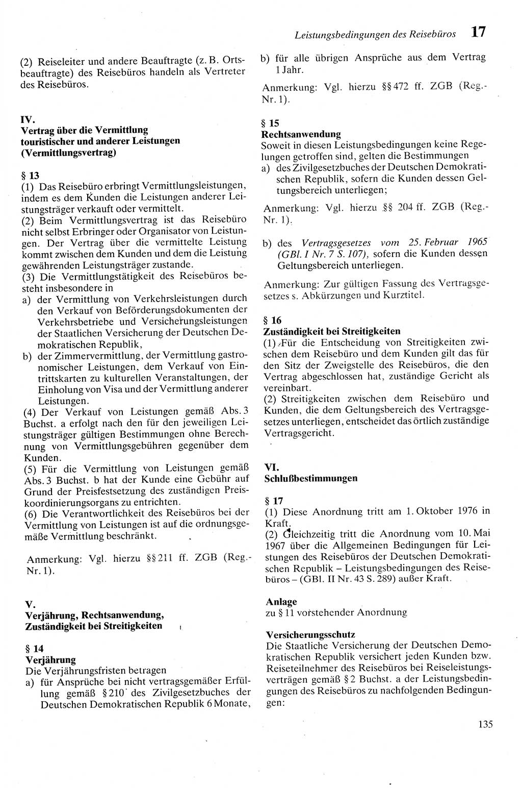 Zivilgesetzbuch (ZVG) sowie angrenzende Gesetze und Bestimmungen [Deutsche Demokratische Republik (DDR)] 1975, Seite 135 (ZGB Ges. Best. DDR 1975, S. 135)