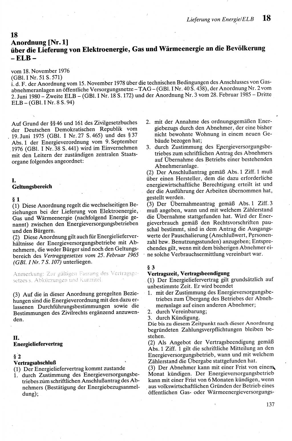 Zivilgesetzbuch (ZVG) sowie angrenzende Gesetze und Bestimmungen [Deutsche Demokratische Republik (DDR)] 1975, Seite 137 (ZGB Ges. Best. DDR 1975, S. 137)