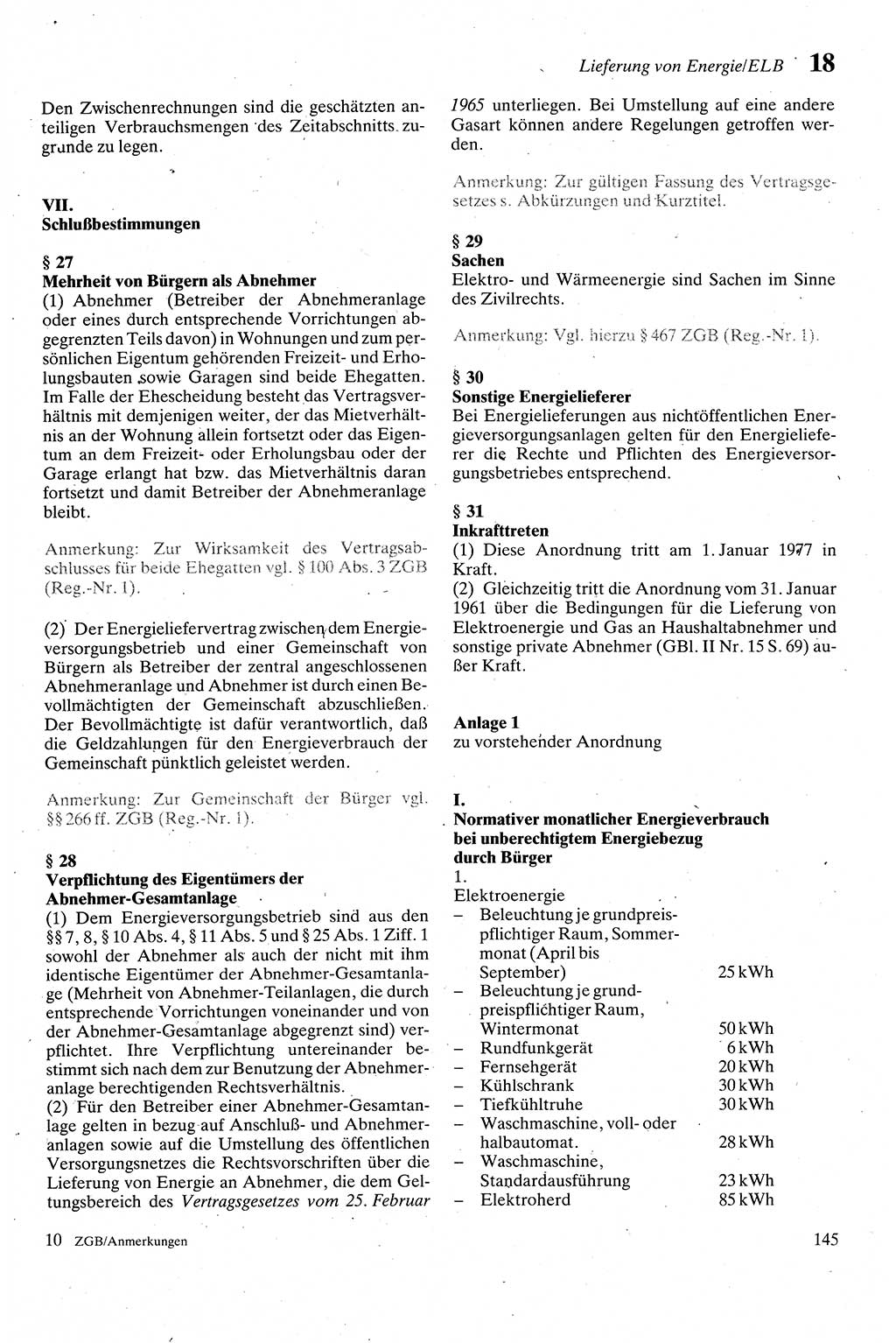 Zivilgesetzbuch (ZVG) sowie angrenzende Gesetze und Bestimmungen [Deutsche Demokratische Republik (DDR)] 1975, Seite 145 (ZGB Ges. Best. DDR 1975, S. 145)
