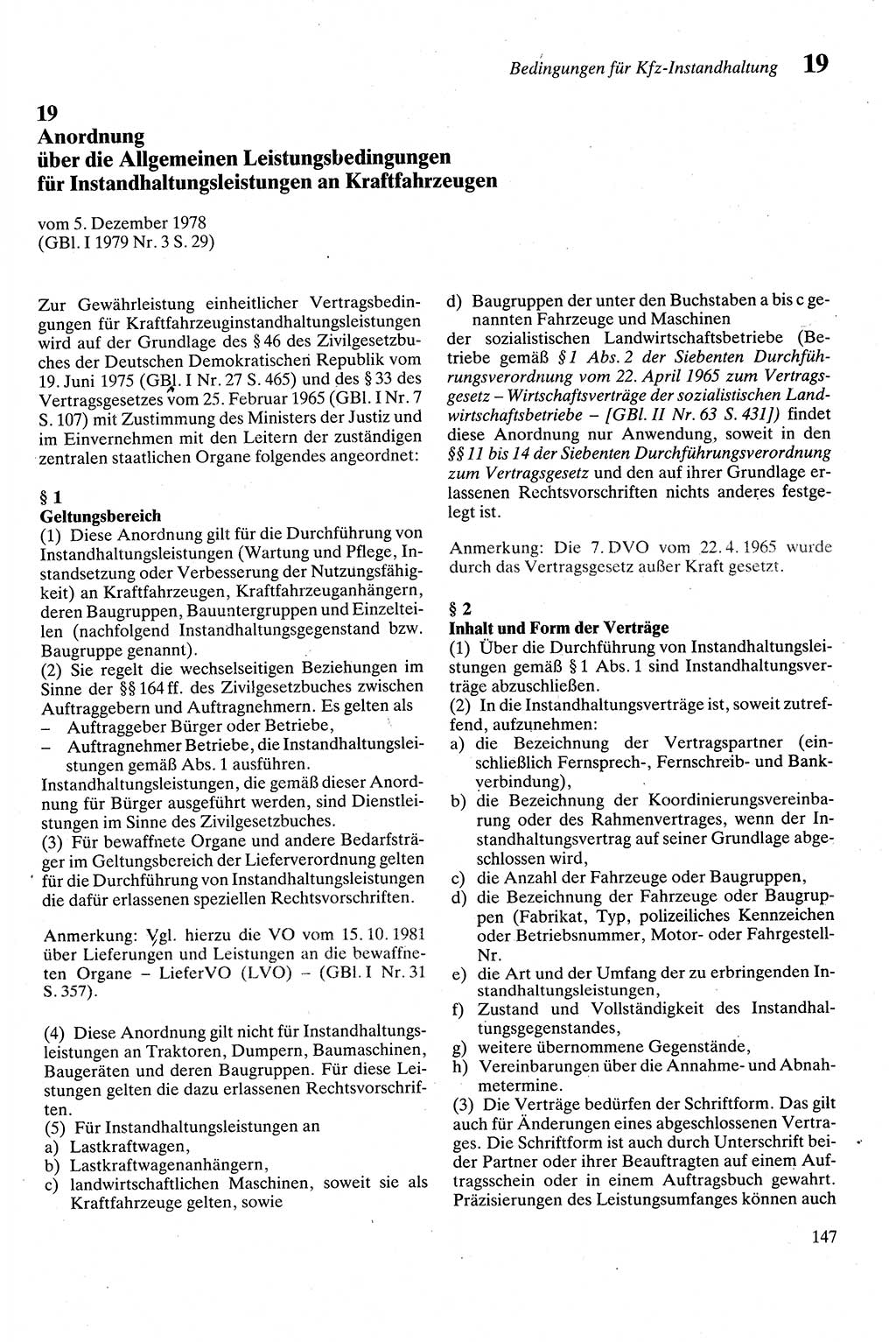 Zivilgesetzbuch (ZVG) sowie angrenzende Gesetze und Bestimmungen [Deutsche Demokratische Republik (DDR)] 1975, Seite 147 (ZGB Ges. Best. DDR 1975, S. 147)