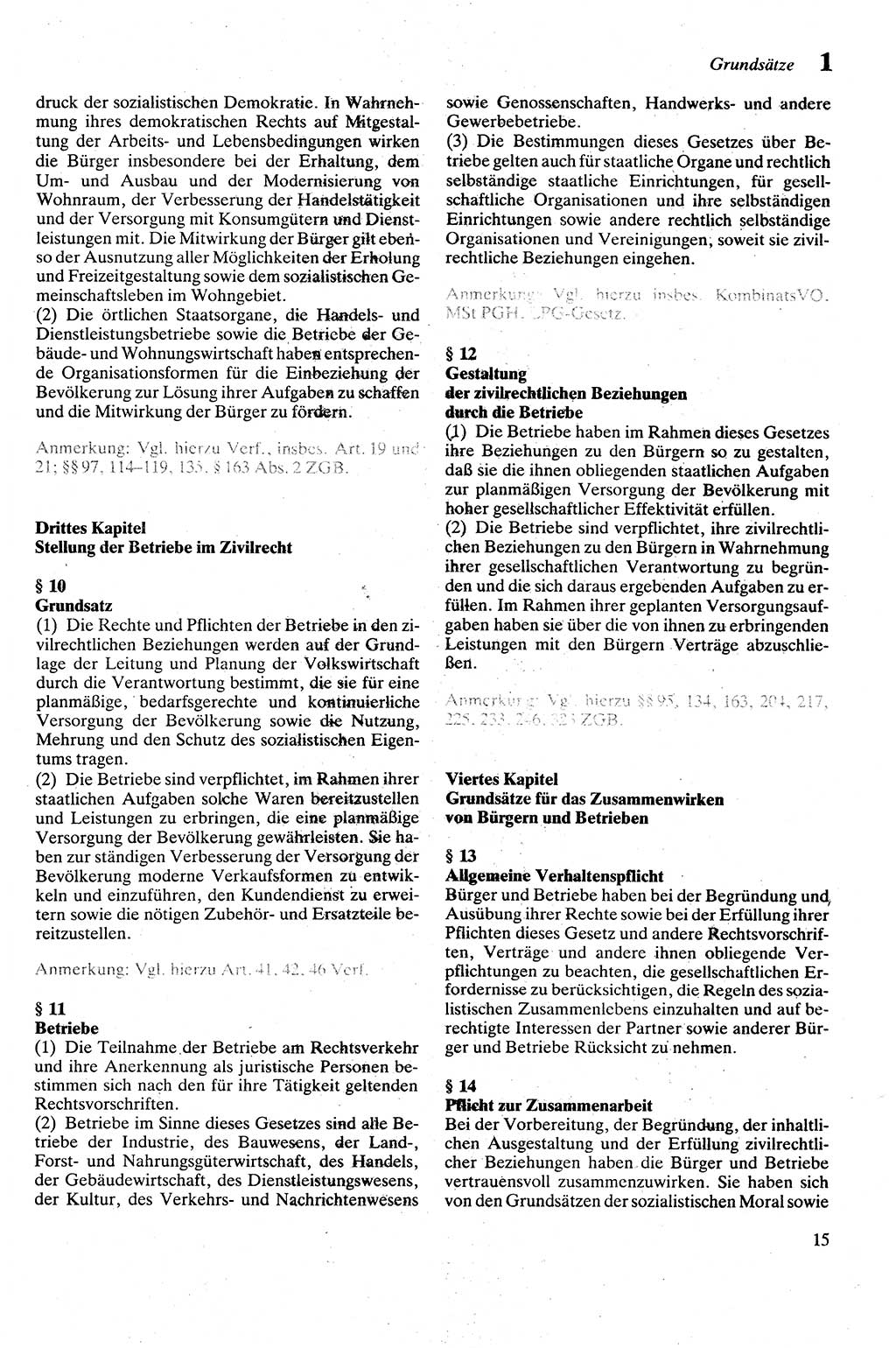 Zivilgesetzbuch (ZVG) sowie angrenzende Gesetze und Bestimmungen [Deutsche Demokratische Republik (DDR)] 1975, Seite 15 (ZGB Ges. Best. DDR 1975, S. 15)