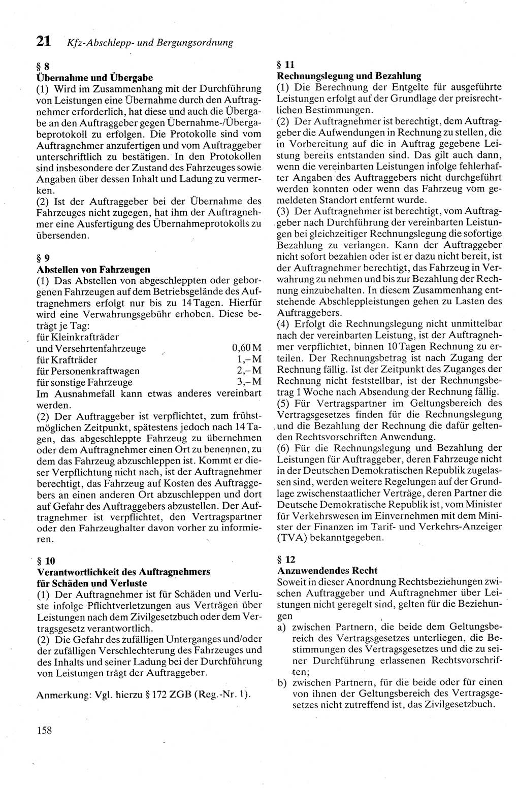 Zivilgesetzbuch (ZVG) sowie angrenzende Gesetze und Bestimmungen [Deutsche Demokratische Republik (DDR)] 1975, Seite 158 (ZGB Ges. Best. DDR 1975, S. 158)