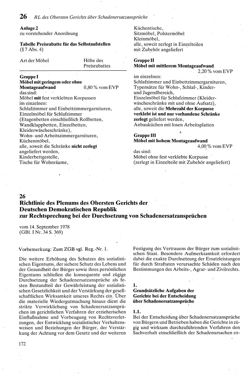 Zivilgesetzbuch (ZVG) sowie angrenzende Gesetze und Bestimmungen [Deutsche Demokratische Republik (DDR)] 1975, Seite 172 (ZGB Ges. Best. DDR 1975, S. 172)