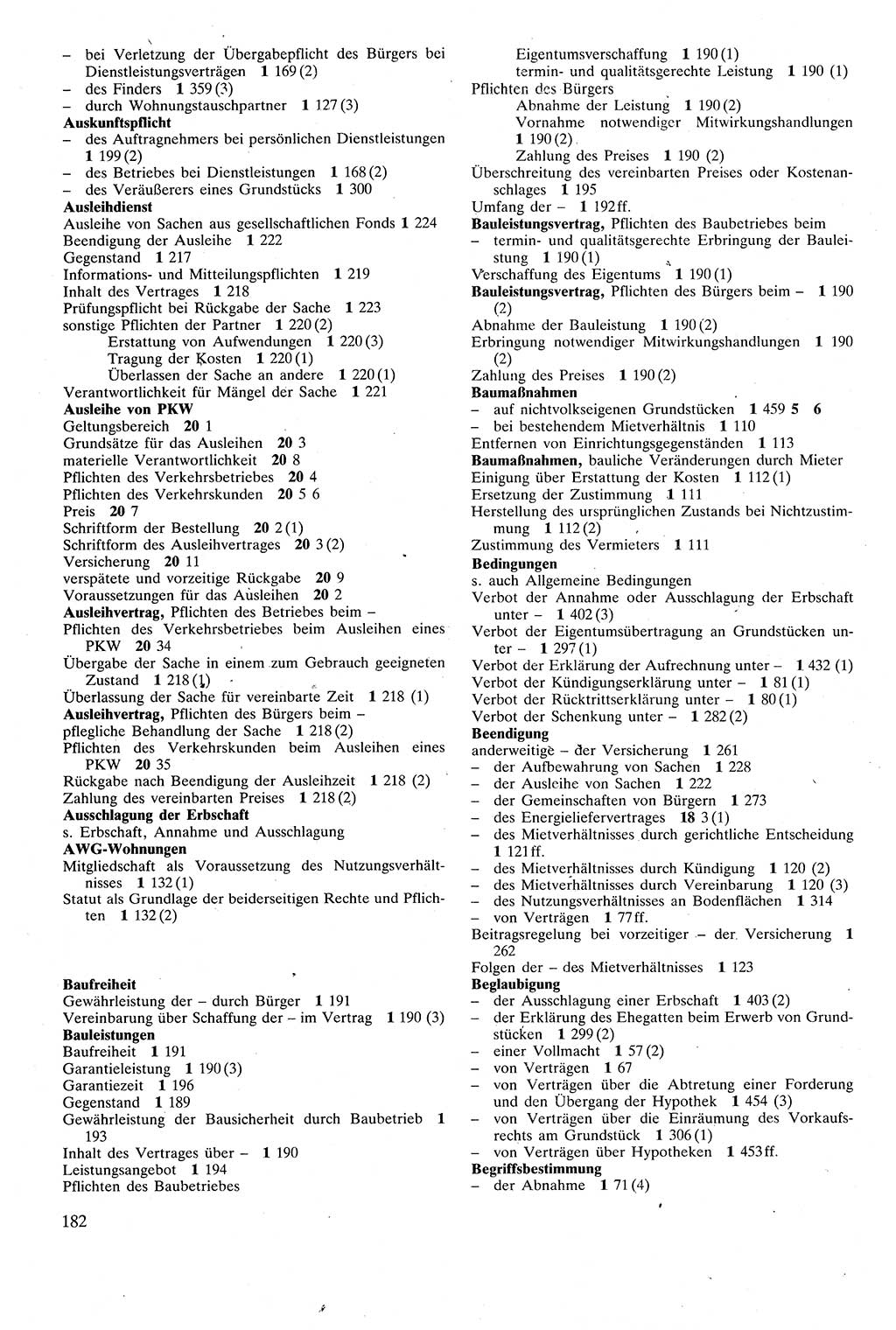 Zivilgesetzbuch (ZVG) sowie angrenzende Gesetze und Bestimmungen [Deutsche Demokratische Republik (DDR)] 1975, Seite 182 (ZGB Ges. Best. DDR 1975, S. 182)