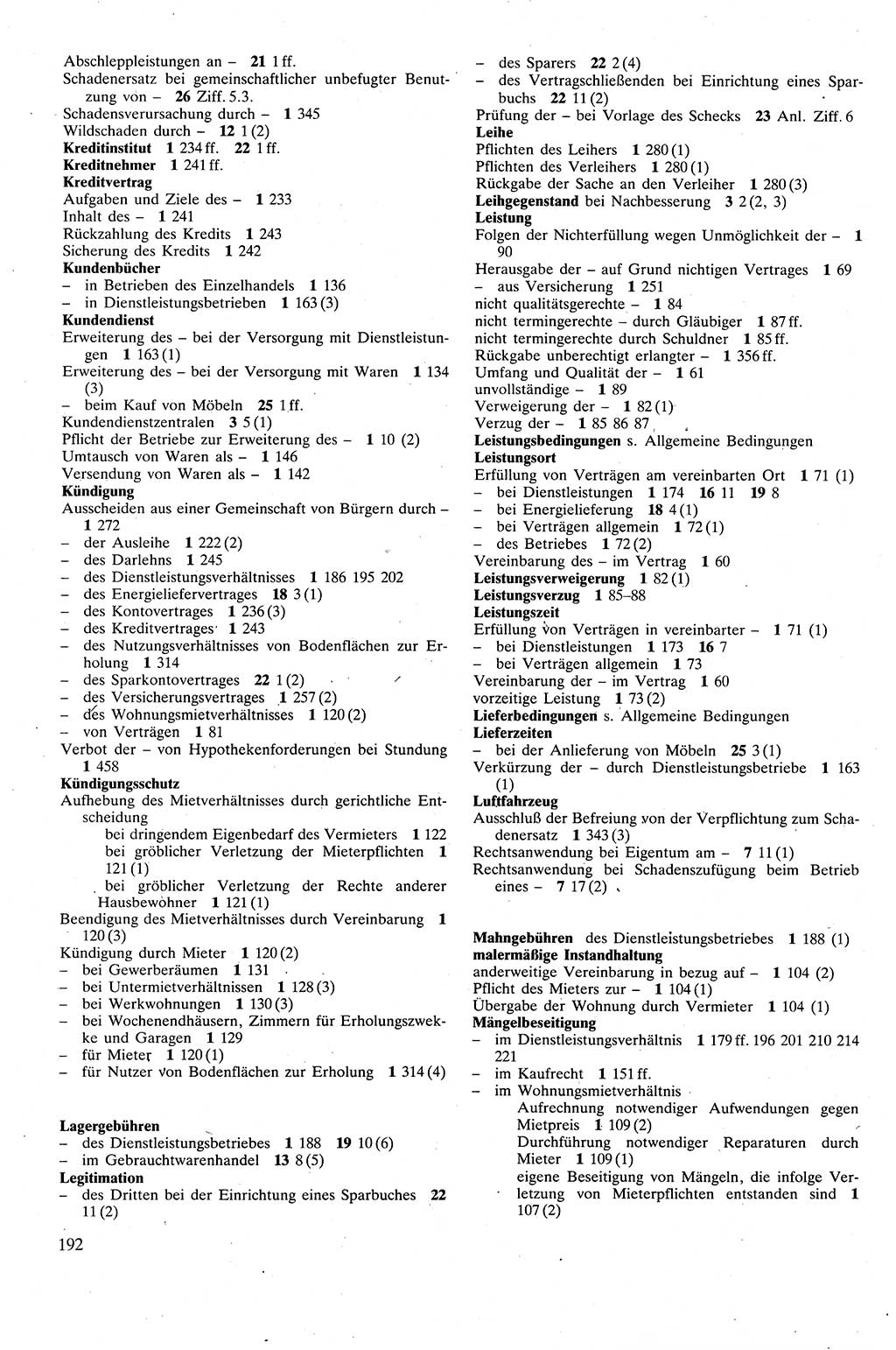 Zivilgesetzbuch (ZVG) sowie angrenzende Gesetze und Bestimmungen [Deutsche Demokratische Republik (DDR)] 1975, Seite 192 (ZGB Ges. Best. DDR 1975, S. 192)