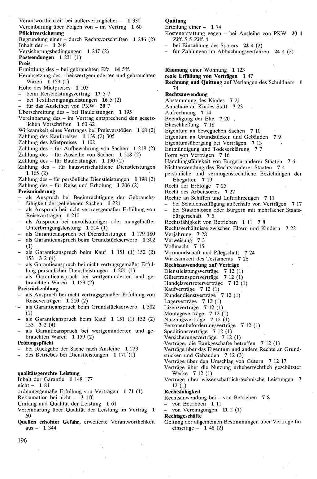 Zivilgesetzbuch (ZVG) sowie angrenzende Gesetze und Bestimmungen [Deutsche Demokratische Republik (DDR)] 1975, Seite 196 (ZGB Ges. Best. DDR 1975, S. 196)