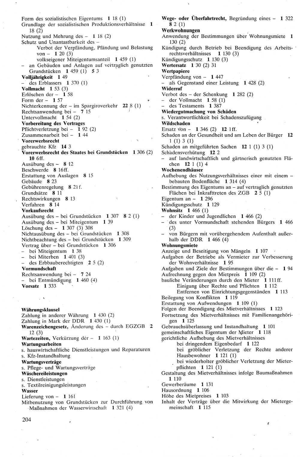Zivilgesetzbuch (ZVG) sowie angrenzende Gesetze und Bestimmungen [Deutsche Demokratische Republik (DDR)] 1975, Seite 204 (ZGB Ges. Best. DDR 1975, S. 204)