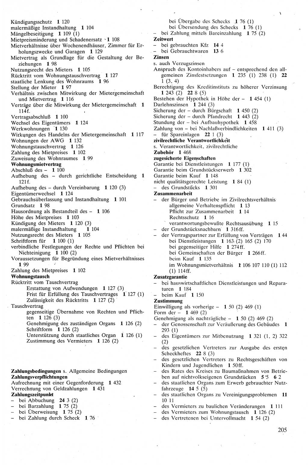 Zivilgesetzbuch (ZVG) sowie angrenzende Gesetze und Bestimmungen [Deutsche Demokratische Republik (DDR)] 1975, Seite 205 (ZGB Ges. Best. DDR 1975, S. 205)