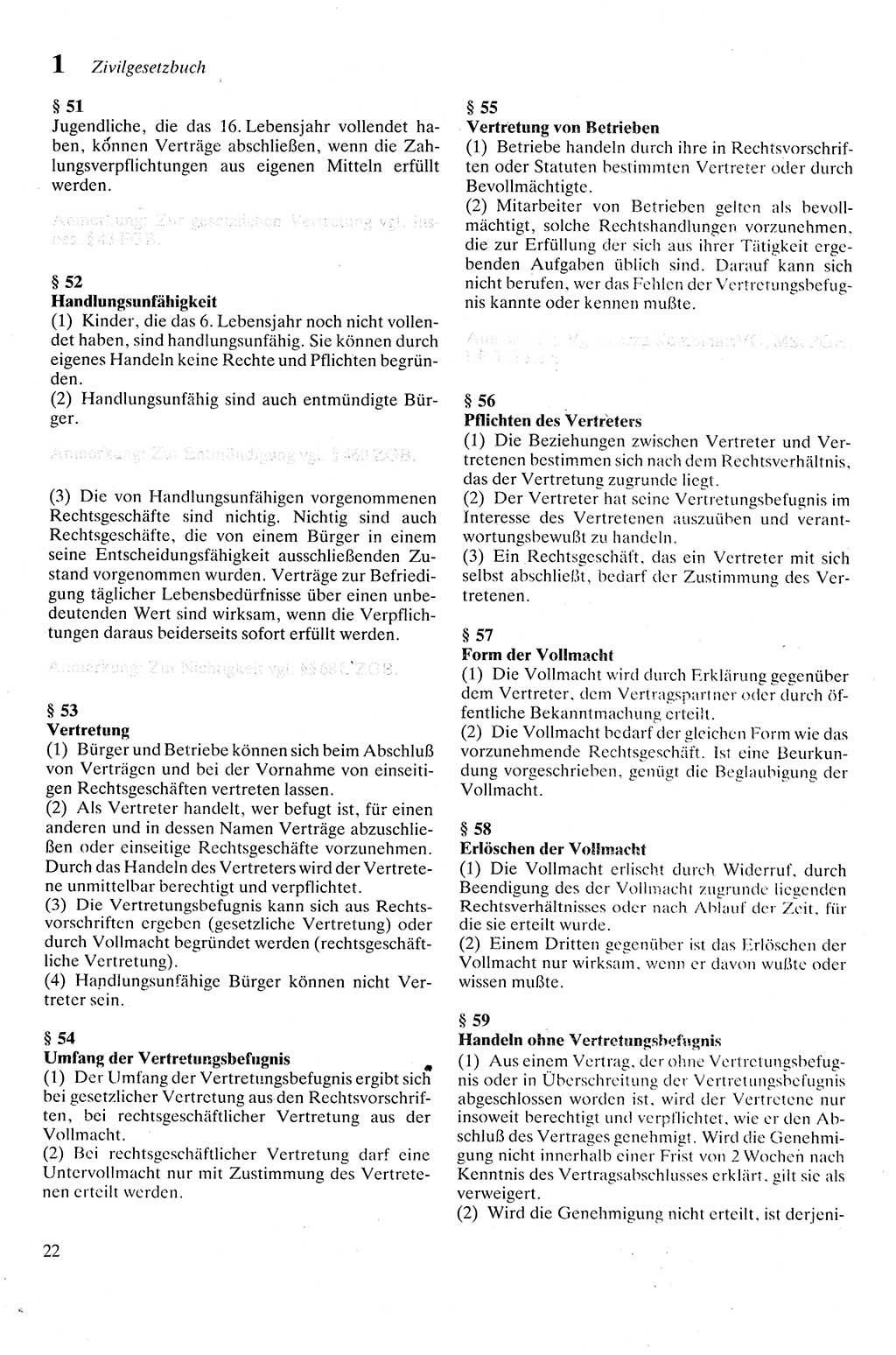 Zivilgesetzbuch (ZVG) sowie angrenzende Gesetze und Bestimmungen [Deutsche Demokratische Republik (DDR)] 1975, Seite 22 (ZGB Ges. Best. DDR 1975, S. 22)