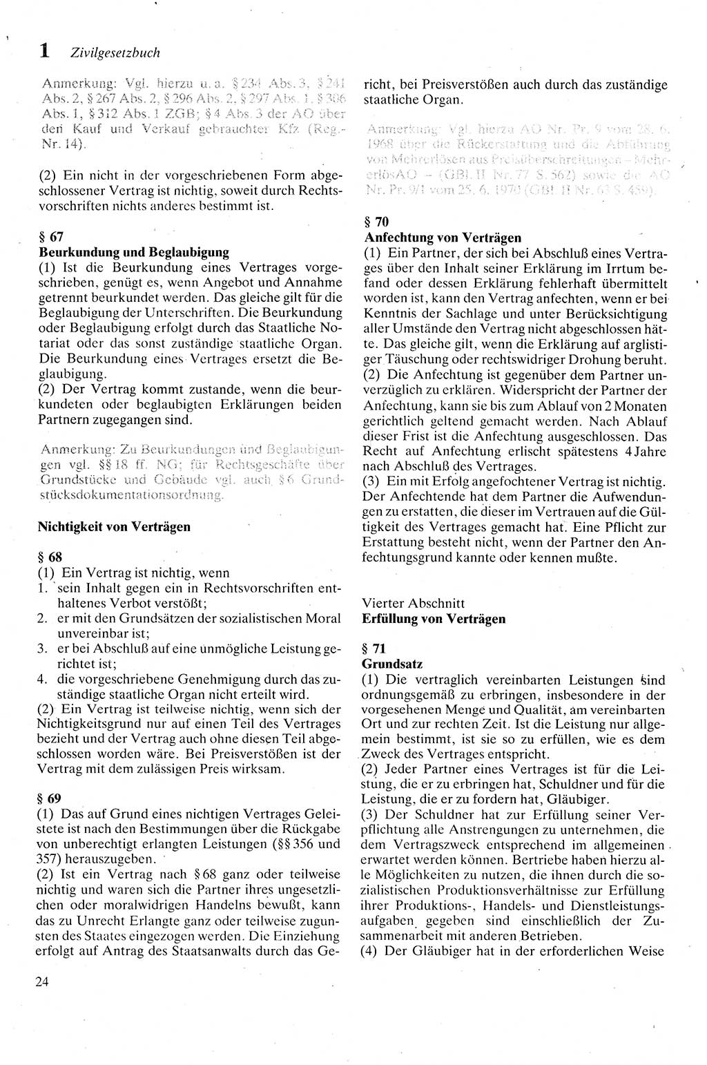 Zivilgesetzbuch (ZVG) sowie angrenzende Gesetze und Bestimmungen [Deutsche Demokratische Republik (DDR)] 1975, Seite 24 (ZGB Ges. Best. DDR 1975, S. 24)