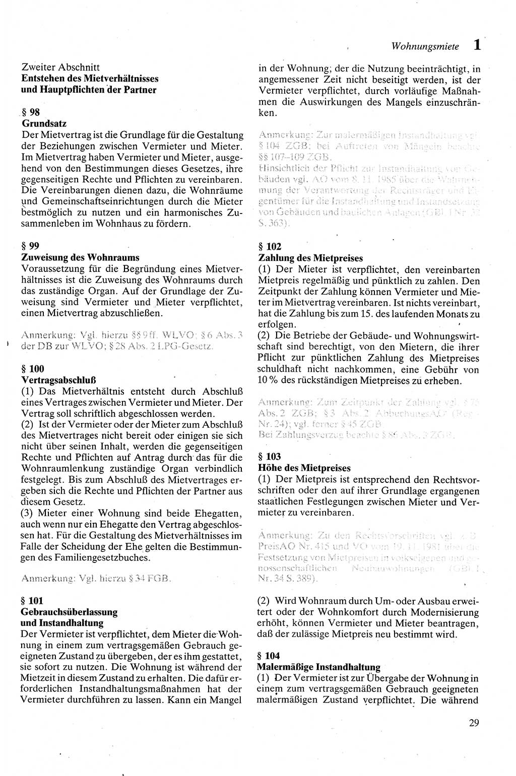 Zivilgesetzbuch (ZVG) sowie angrenzende Gesetze und Bestimmungen [Deutsche Demokratische Republik (DDR)] 1975, Seite 29 (ZGB Ges. Best. DDR 1975, S. 29)