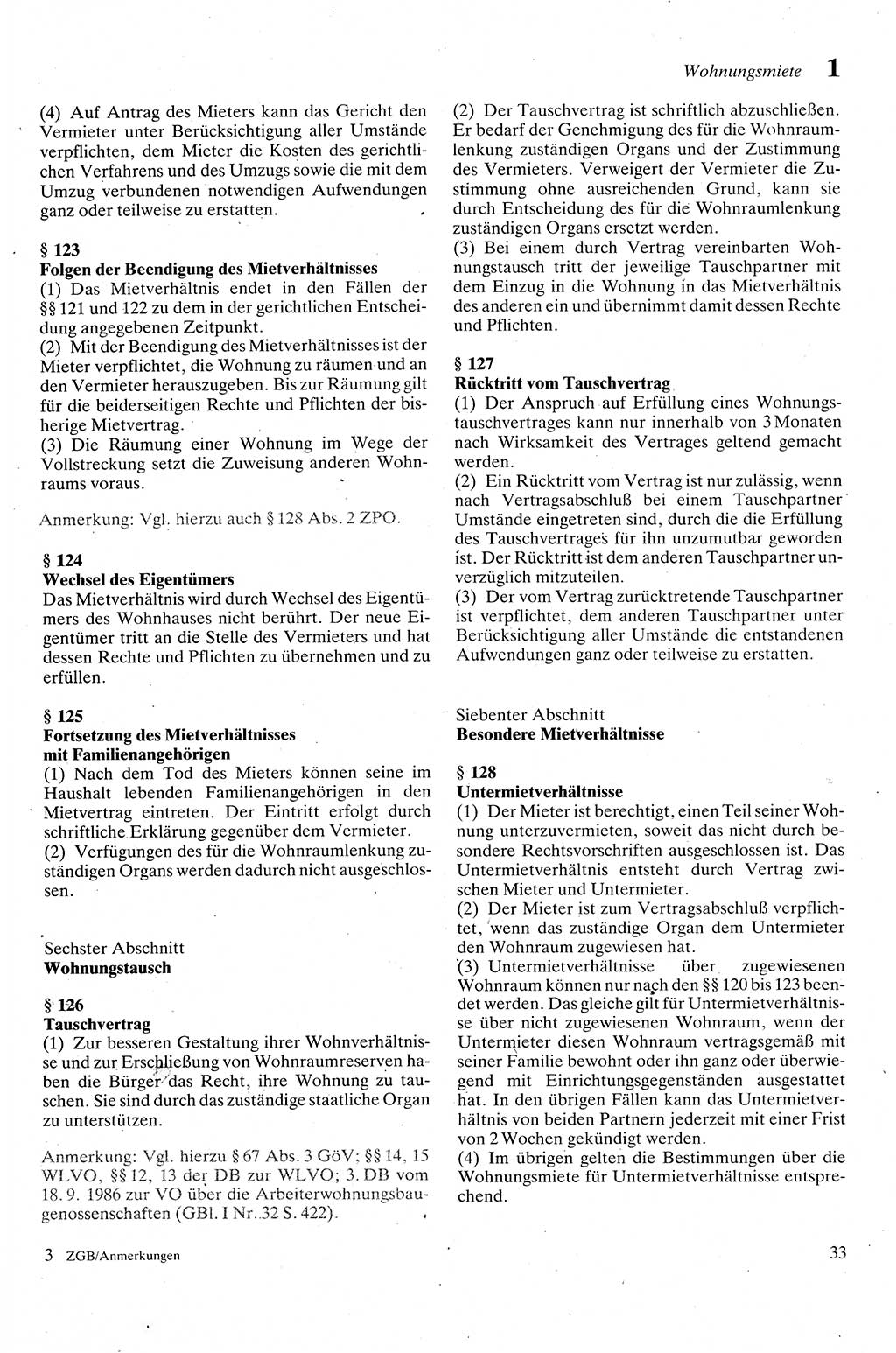 Zivilgesetzbuch (ZVG) sowie angrenzende Gesetze und Bestimmungen [Deutsche Demokratische Republik (DDR)] 1975, Seite 33 (ZGB Ges. Best. DDR 1975, S. 33)