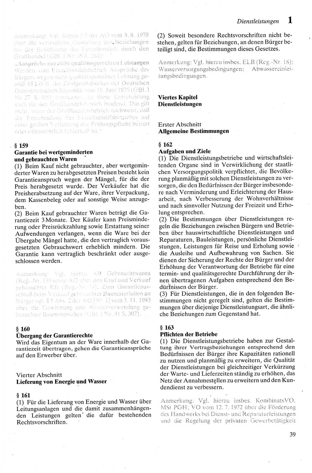Zivilgesetzbuch (ZVG) sowie angrenzende Gesetze und Bestimmungen [Deutsche Demokratische Republik (DDR)] 1975, Seite 39 (ZGB Ges. Best. DDR 1975, S. 39)