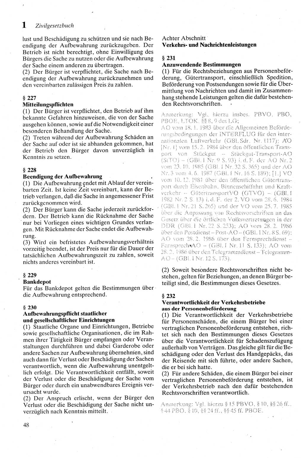 Zivilgesetzbuch (ZVG) sowie angrenzende Gesetze und Bestimmungen [Deutsche Demokratische Republik (DDR)] 1975, Seite 48 (ZGB Ges. Best. DDR 1975, S. 48)