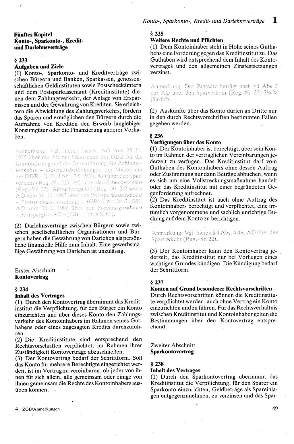 Zivilgesetzbuch (ZVG) sowie angrenzende Gesetze und Bestimmungen [Deutsche Demokratische Republik (DDR)] 1975, Seite 49 (ZGB Ges. Best. DDR 1975, S. 49)