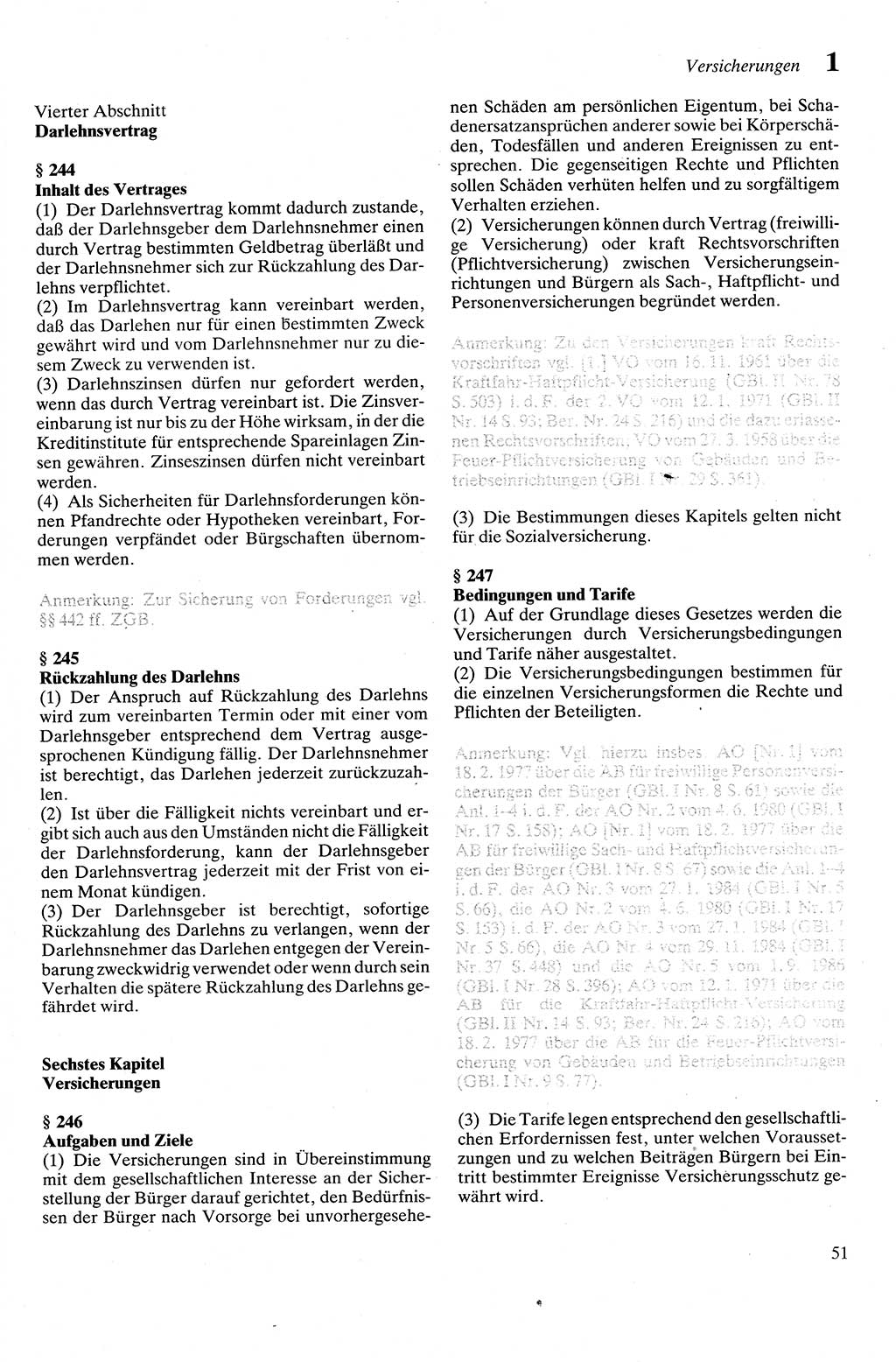 Zivilgesetzbuch (ZVG) sowie angrenzende Gesetze und Bestimmungen [Deutsche Demokratische Republik (DDR)] 1975, Seite 51 (ZGB Ges. Best. DDR 1975, S. 51)