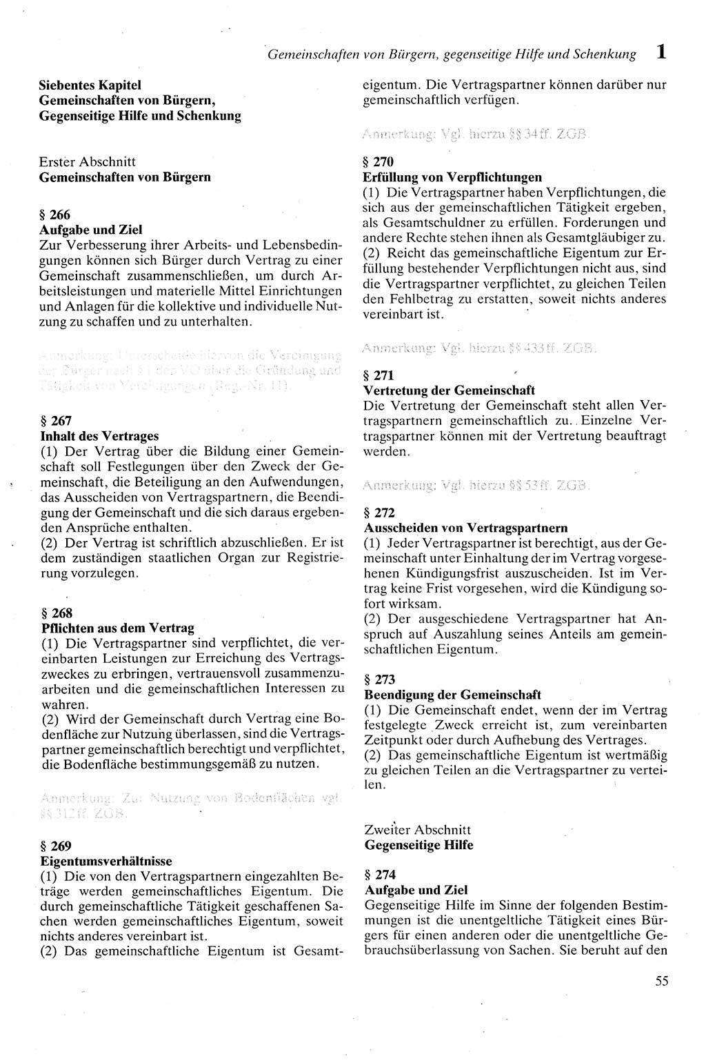 Zivilgesetzbuch (ZVG) sowie angrenzende Gesetze und Bestimmungen [Deutsche Demokratische Republik (DDR)] 1975, Seite 55 (ZGB Ges. Best. DDR 1975, S. 55)