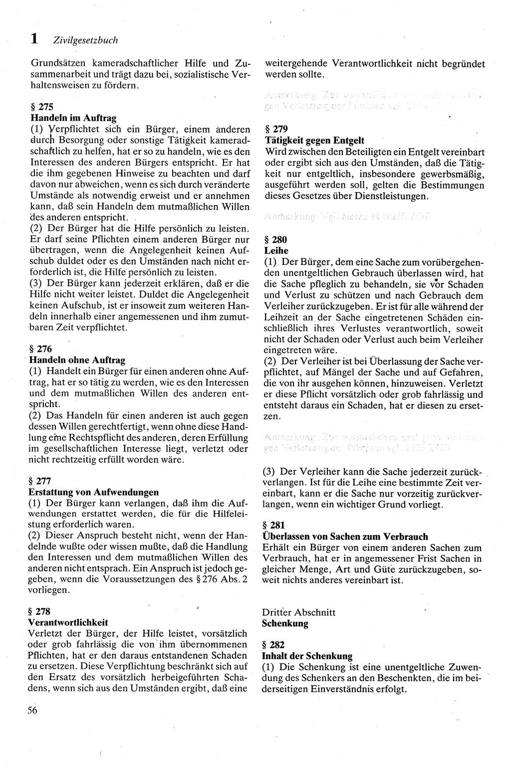 Zivilgesetzbuch (ZVG) sowie angrenzende Gesetze und Bestimmungen [Deutsche Demokratische Republik (DDR)] 1975, Seite 56 (ZGB Ges. Best. DDR 1975, S. 56)