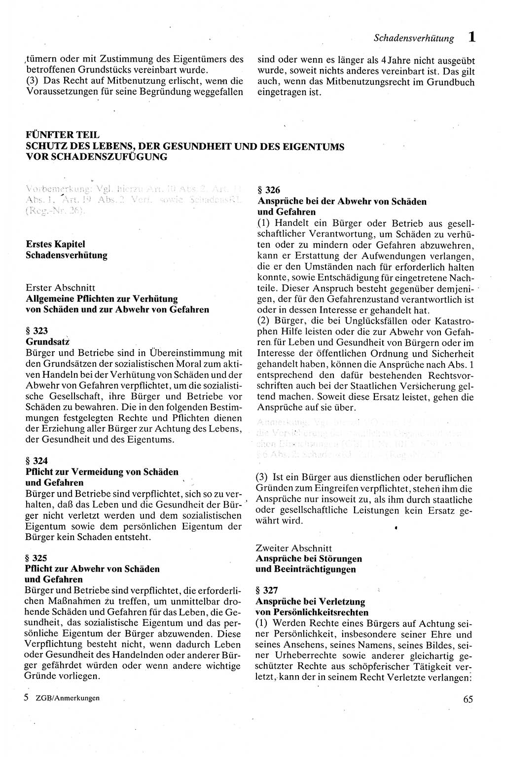 Zivilgesetzbuch (ZVG) sowie angrenzende Gesetze und Bestimmungen [Deutsche Demokratische Republik (DDR)] 1975, Seite 65 (ZGB Ges. Best. DDR 1975, S. 65)