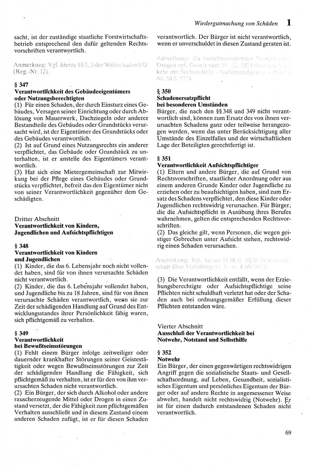 Zivilgesetzbuch (ZVG) sowie angrenzende Gesetze und Bestimmungen [Deutsche Demokratische Republik (DDR)] 1975, Seite 69 (ZGB Ges. Best. DDR 1975, S. 69)