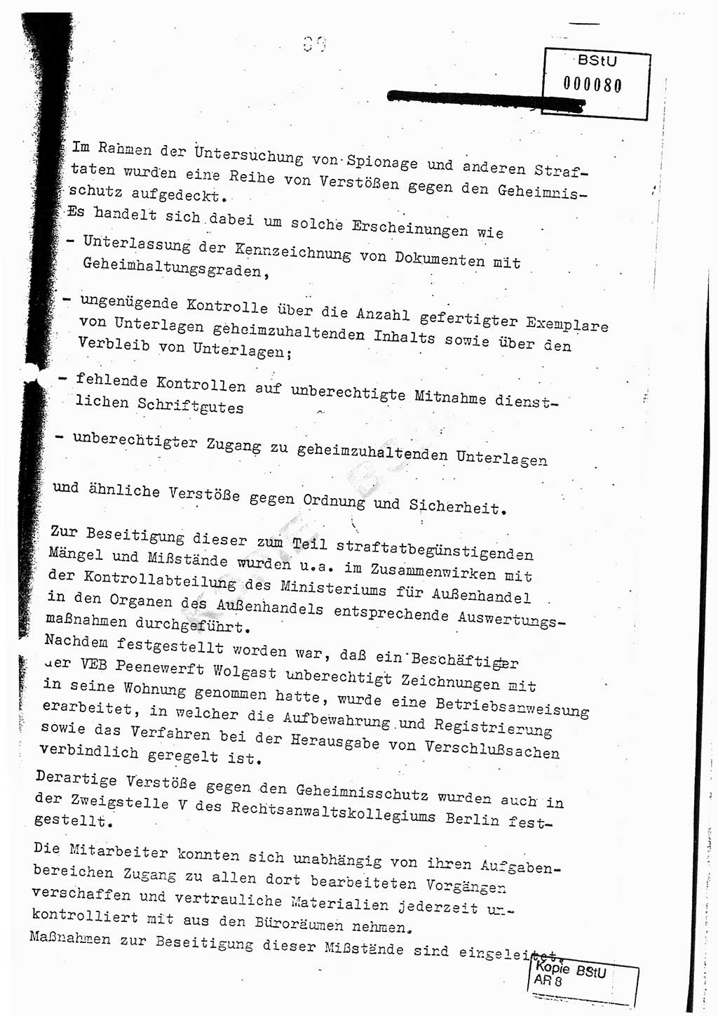 Jahresbericht der Hauptabteilung (HA) Ⅸ 1976, Analyse über die Entwicklung und die Wirksamkeit der politisch-operativen Arbeit der Linie Ⅸ im Jahre 1976, Ministerium für Staatssicherheit (MfS) der Deutschen Demokratischen Republik (DDR), Hauptabteilung Ⅸ, Berlin 1977, Seite 80 (Anal. MfS DDR HA Ⅸ /76 1977, S. 80)